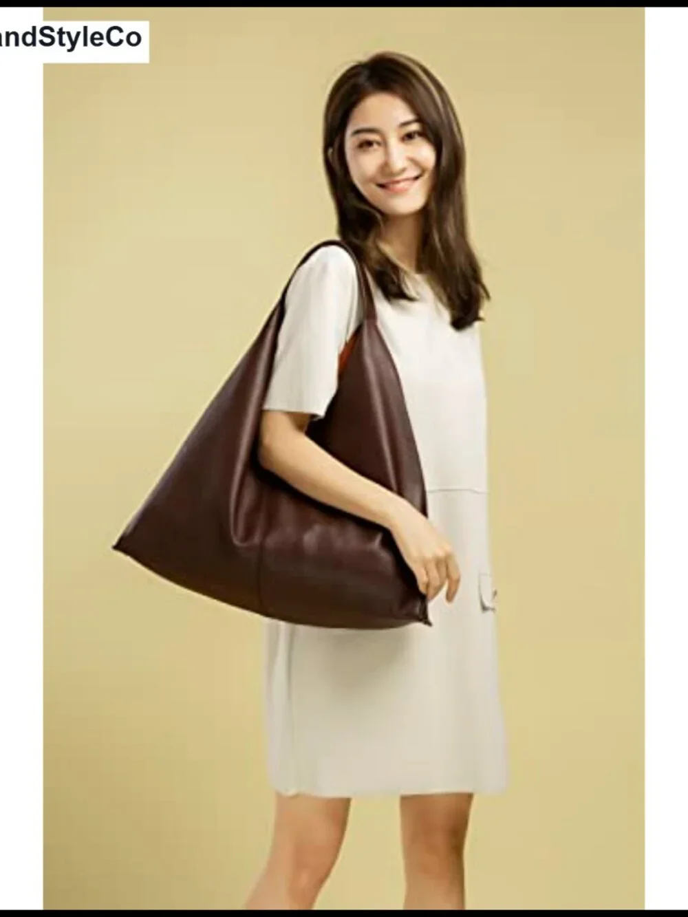 Vegan Leather Oversized Hobo Tote Bag for Work